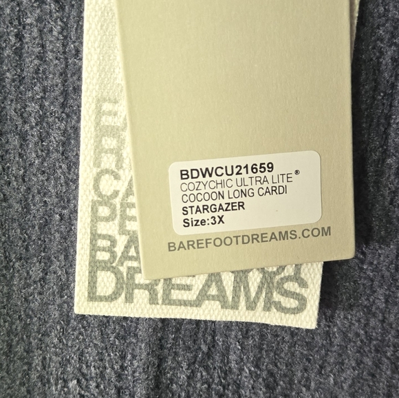 NWT Barefoot Dreams CozyChic Ultra Lite Cocoon Long Cardigan Stargazer Size 3X - Picture 4 of 7